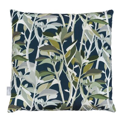 Celina Digby Luxury Super Soft Velvet Sofa Cushion Pillow 43x43cm with Padded Filling, Ficus Teal Contemporary Floral Design
