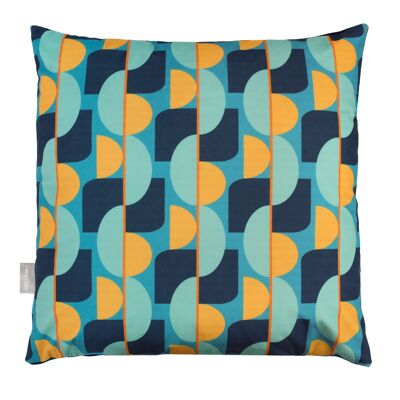 Celina Digby Luxury Super Soft Velvet Sofa Cushion Pillow 43x43cm with Padded Filling, Meridian Retro Geometric Pattern Design