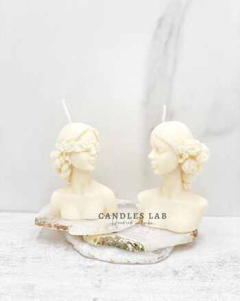 Candles Lab - Bougie artisanale en cire de soja petite bougie statue Elise ou Bella 1