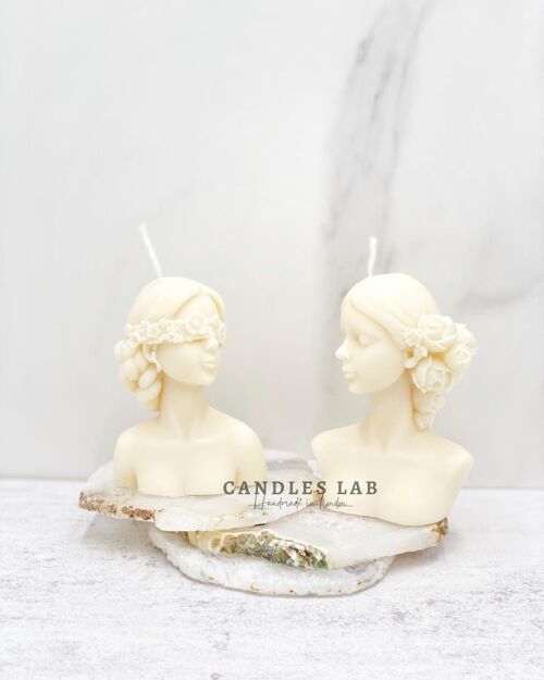 Candles Lab - Handmade soy wax candle. Small ones.David sculpture. Vegan gift. Birthday present. Mother’s Day. Valentine’s gift. Home decor. Cute present - small Bella