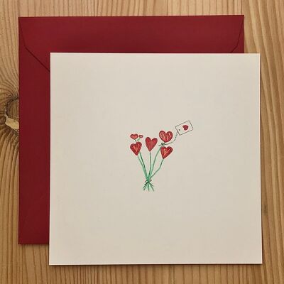 Karte Herzen Blumenstrauß Valentine Edition