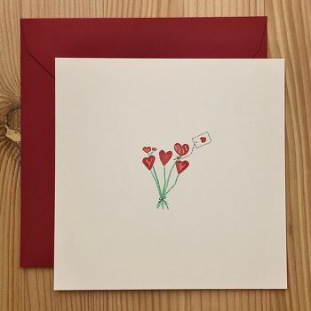 Carte Coeurs Bouquet Édition Saint-Valentin 1