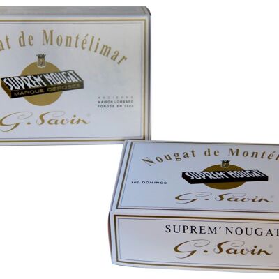 Box of 100 dominoes of Montélimar nougats - hard - 900g