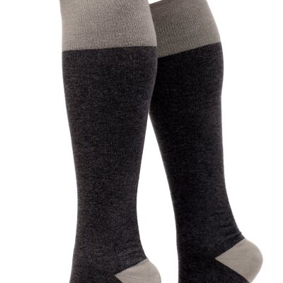 Compression Socks (15-20 mmHg) Cotton - Dark & Light Grey