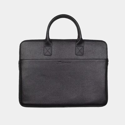 14 inch black leather laptop bag