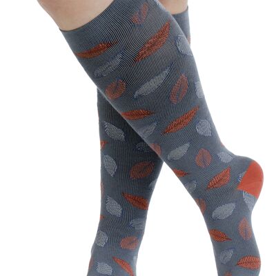 Compression Socks (15-20 mmHg) Cotton - Orange & Grey