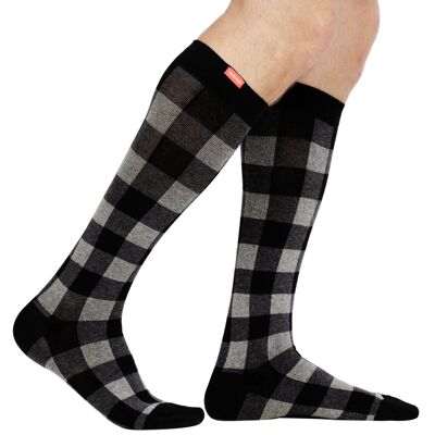 Compression Socks with Wide Calf (15-20 mmHg) Cotton - Heathered Grey