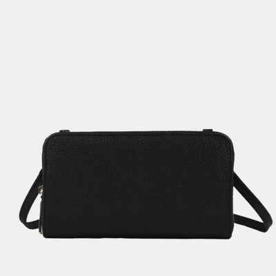 Black leather shoulder bag