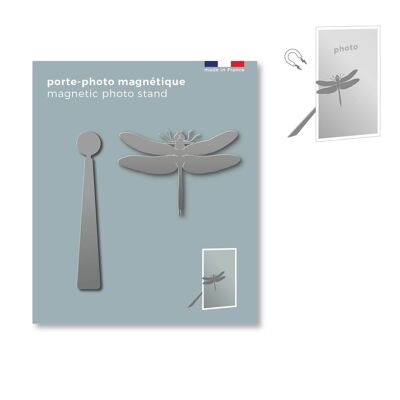portafoto magnetico in metallo - libellula