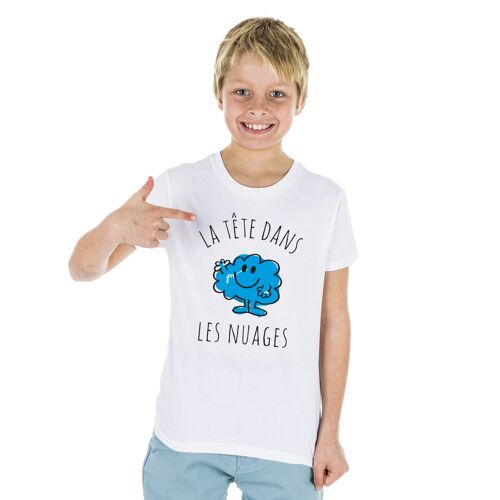 TSHIRT BLANC La tête dans les nuages - Kid Garçon