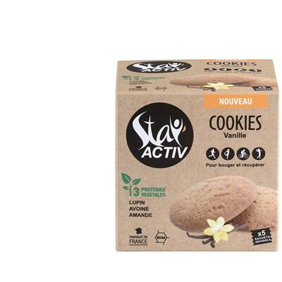 Etui de 5 cookies à la vanille naturelle emballés individuellement
