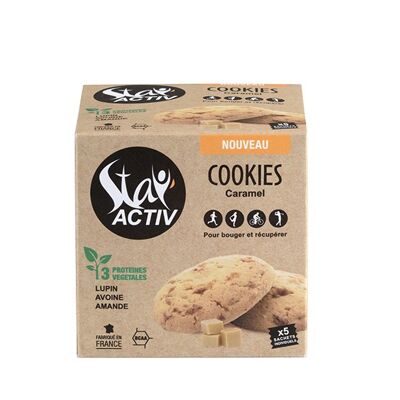 Etui de 5 cookies aux éclats de caramel au beurre salé emballés individuellement