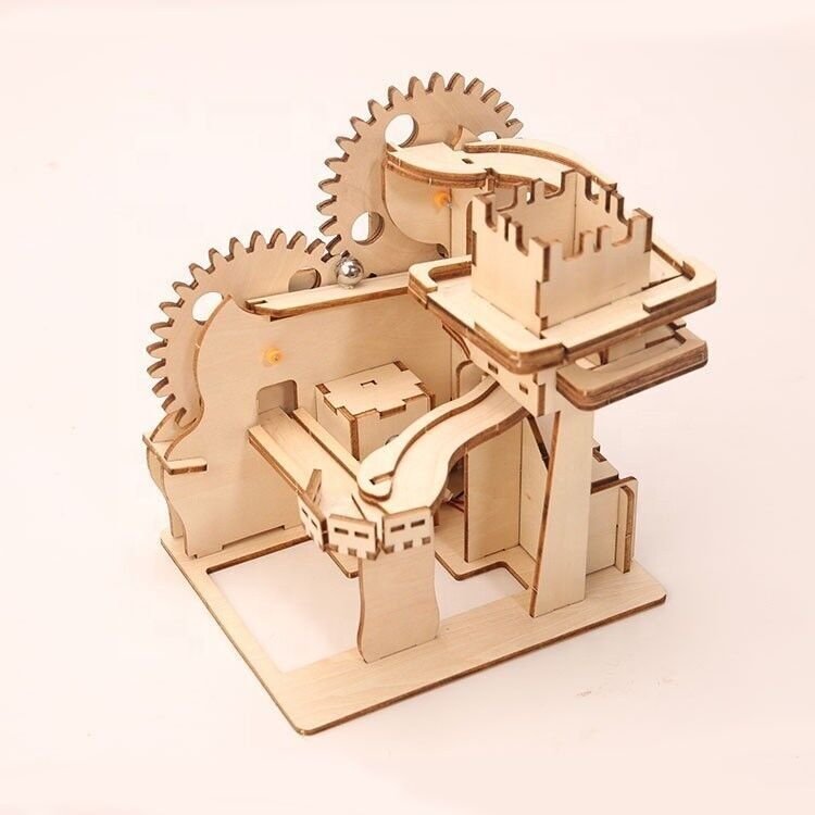 Building kit Hybrid Ball Track Castle on Solar energy or battery wood