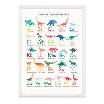 Affiche Décorative, Abécédaire Dinosaures, Format A2 3