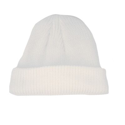 Knitted plain hat | children's hat | Lined | black and white