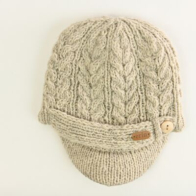 PK927 Aran Cable Peak Cappello Farina d'avena