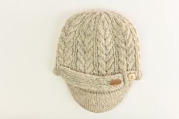 PK927 Aran Cable Peak Hat Gruau 1