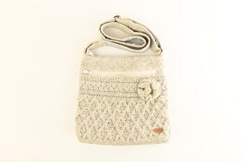 PK1640 Aran Trellis Crossbody Bag Oatmeal