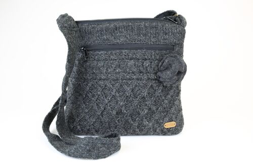 PK1640 Aran Trellis Crossbody Bag Charcoal