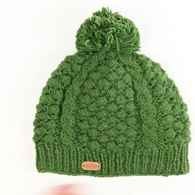 PK1645 Aran Blackberry Bobble Hat Grün