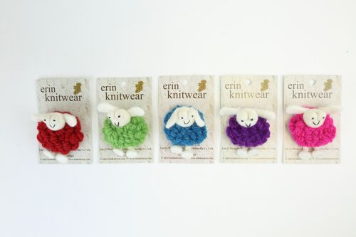Knitted Wool Sheep Corsage Colours