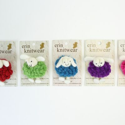 Knitted Wool Sheep Corsage Colours