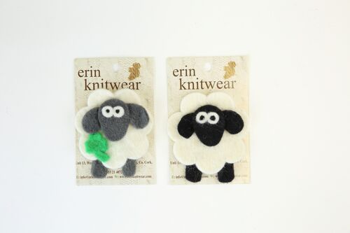 Felt Wool Sheep Magnet Shamrock