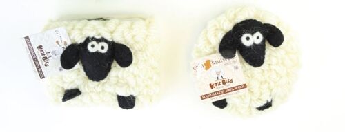 Knitted Wool Sheep Purse Square White