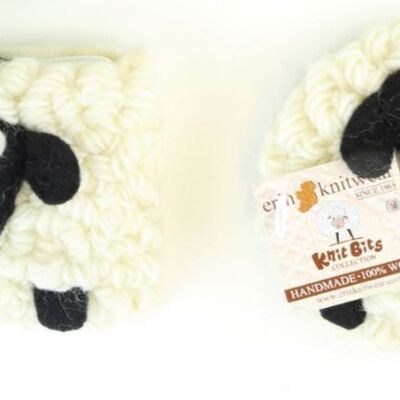 Knitted Wool Sheep Purse Square White