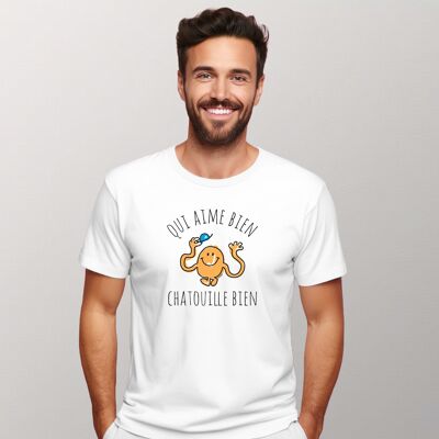 CAMISETA BLANCA A quien le gusta hacer cosquillas bien