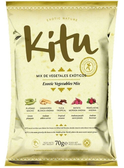 Chips de vegetales exóticos (sin gluten) Kitu 70 g