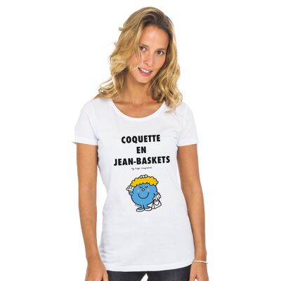 TSHIRT BLANC COQUETTE EN JEAN BASKET 2 - Femme