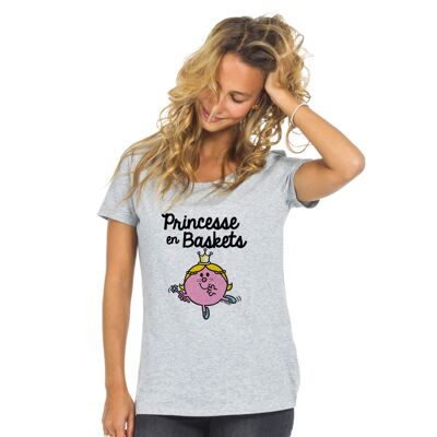 Tshirt gris chiné princesse en basket