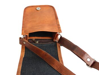 Sacoche bandoulière en cuir pour homme fait main style vintage fermoir authentique sac homme cuir. SLIMO 8