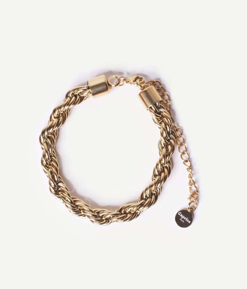 Bracelet chaîne large torsadée Monica Or | Bijoux faits main en France