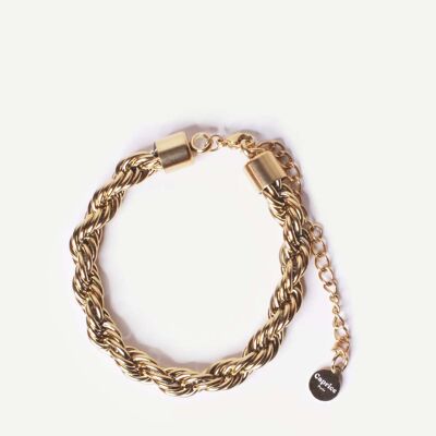 Bracelet chaîne large torsadée Monica Or | Bijoux faits main en France