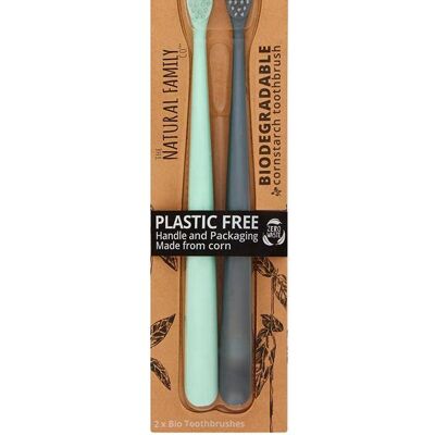 Bio Toothbrush ™ River Mint & Monsoon Mist Twin Pack