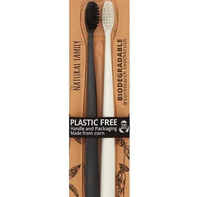 Bio Toothbrush ™ Ivory Desert & Pirate Black Twin Pack