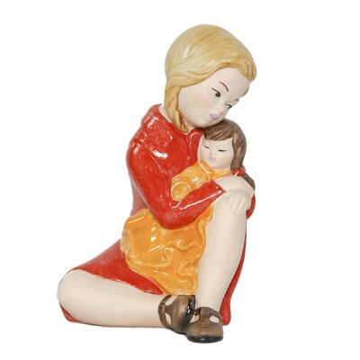 Niña con muñeca GRES Rojo