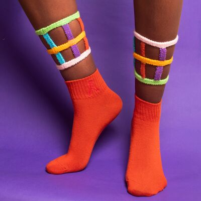 (rot) Color Cuff-Socken