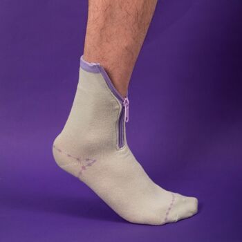 Chaussettes violet lime 1