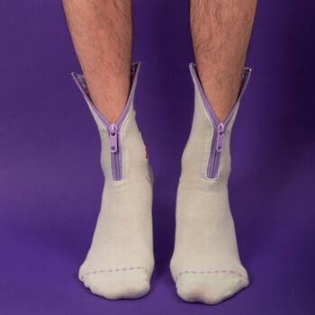 Chaussettes violet lime 4