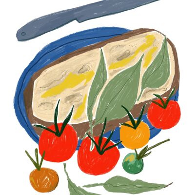 Tomatoes and Sourdough A4(210x927mm)