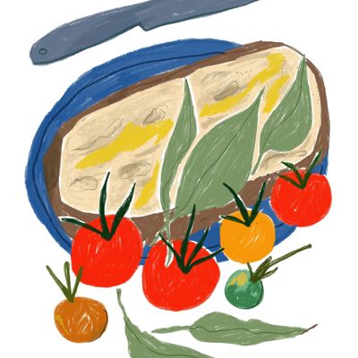 Tomatoes and Sourdough A3(297x420mm)