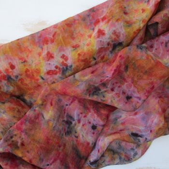 Foulard en laine et soie "multicolore" teint à la main. 3