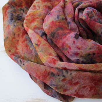Foulard en laine et soie "multicolore" teint à la main. 4