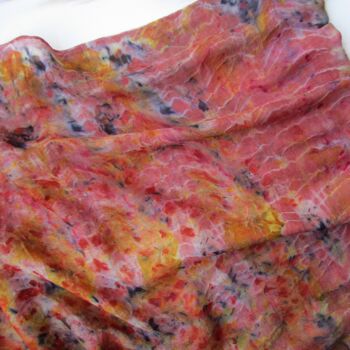 Foulard en laine et soie "multicolore" teint à la main. 5