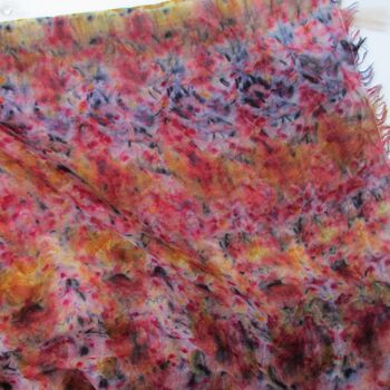 Foulard en laine et soie "multicolore" teint à la main. 6