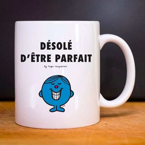 Mug blanc désolé d'être parfait 2