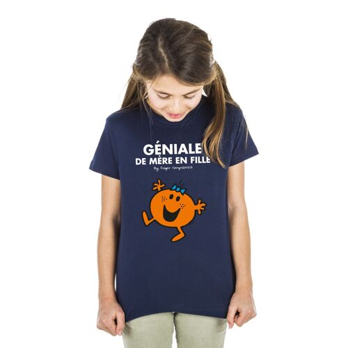 TSHIRT NAVY GÉNIALE DE MÈRE EN FILLE - Kids